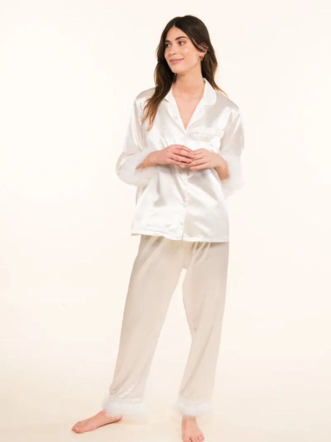 Ensemble à plume blanc